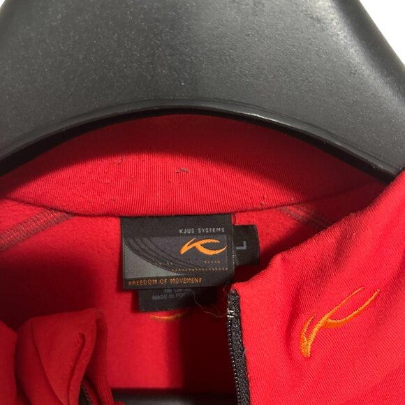 KJUS Systems Pullover Sweater 1/2 Zip Women’s Large Red Mock Neck Polyester - Picture 6 of 7